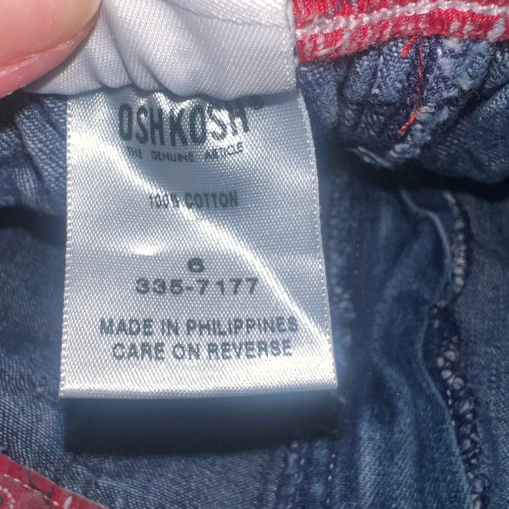 Vintage Oshkosh B'gosh Denim Skort 6 Patchwork Stars Florals Red Bandana 90s